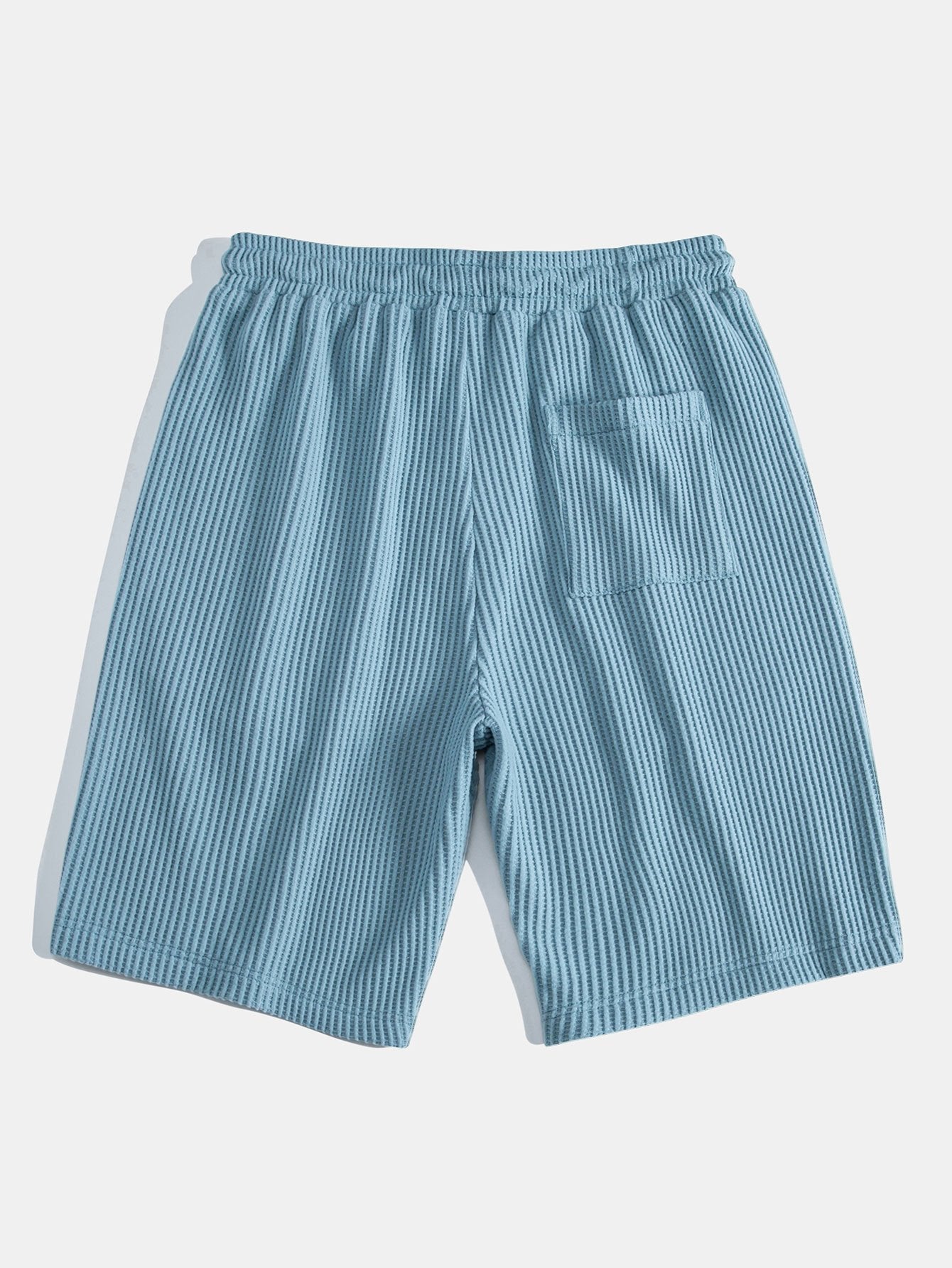 Vaffel-knappet skjorte og trekkkoord vaffelshorts