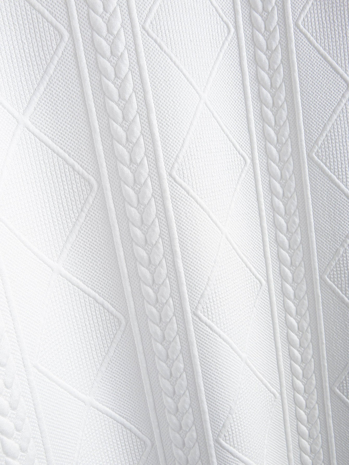 Kortermet geometrisk jacquard buet kant T-skjorte og shorts