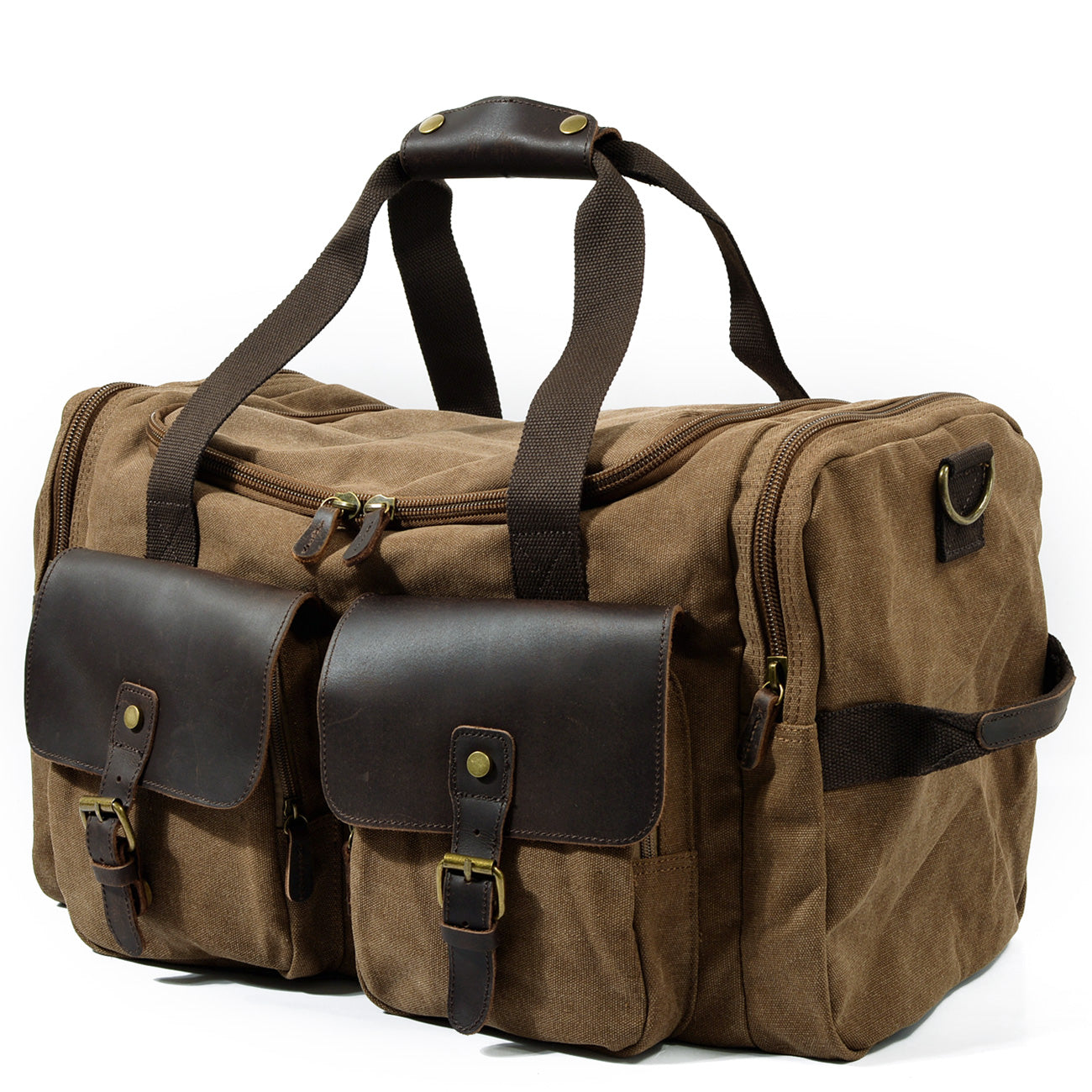David - Herre duffelbag i kanvas i skinn