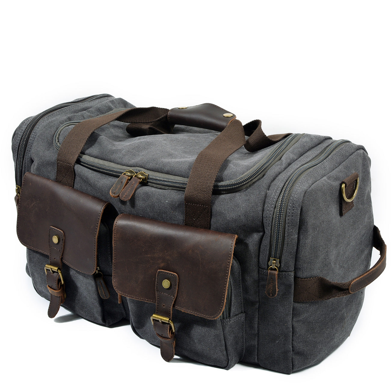 David - Herre duffelbag i kanvas i skinn