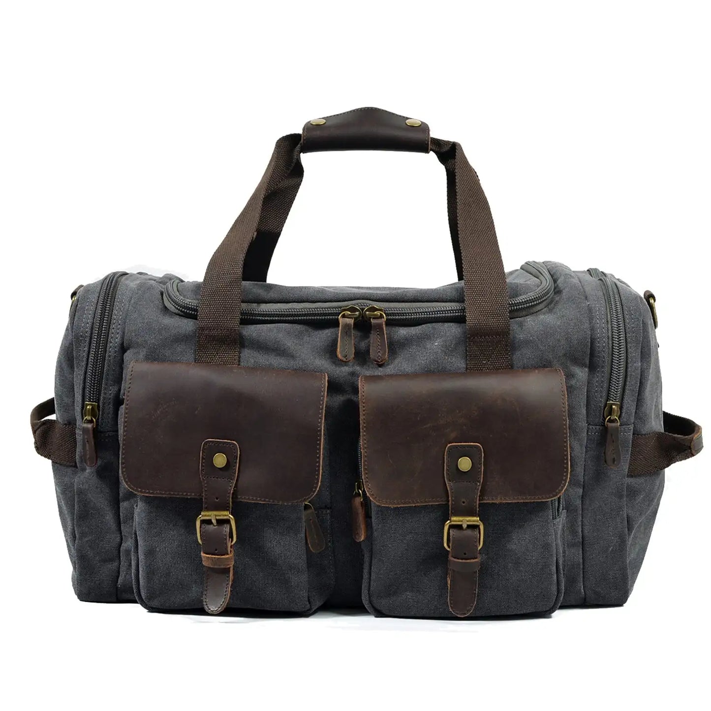 David - Herre duffelbag i kanvas i skinn