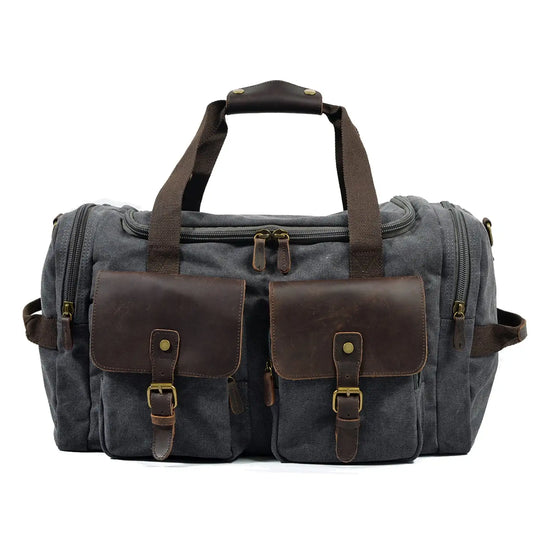 David - Herre duffelbag i kanvas i skinn