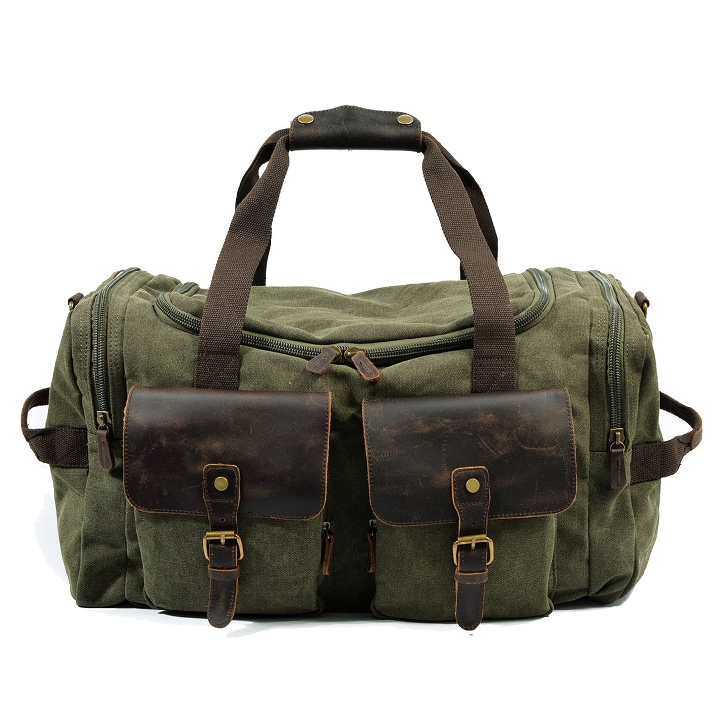 David - Herre duffelbag i kanvas i skinn