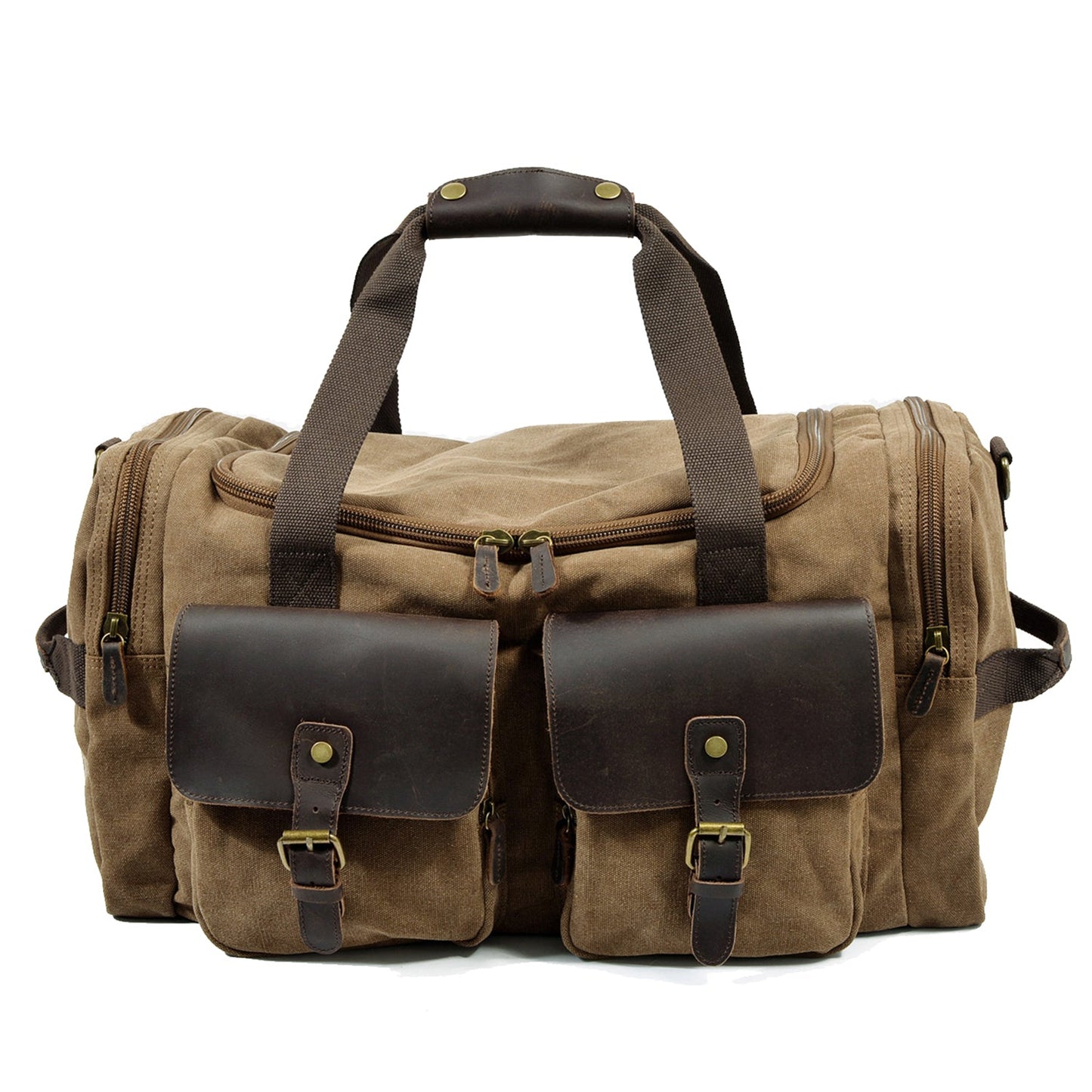 David - Herre duffelbag i kanvas i skinn