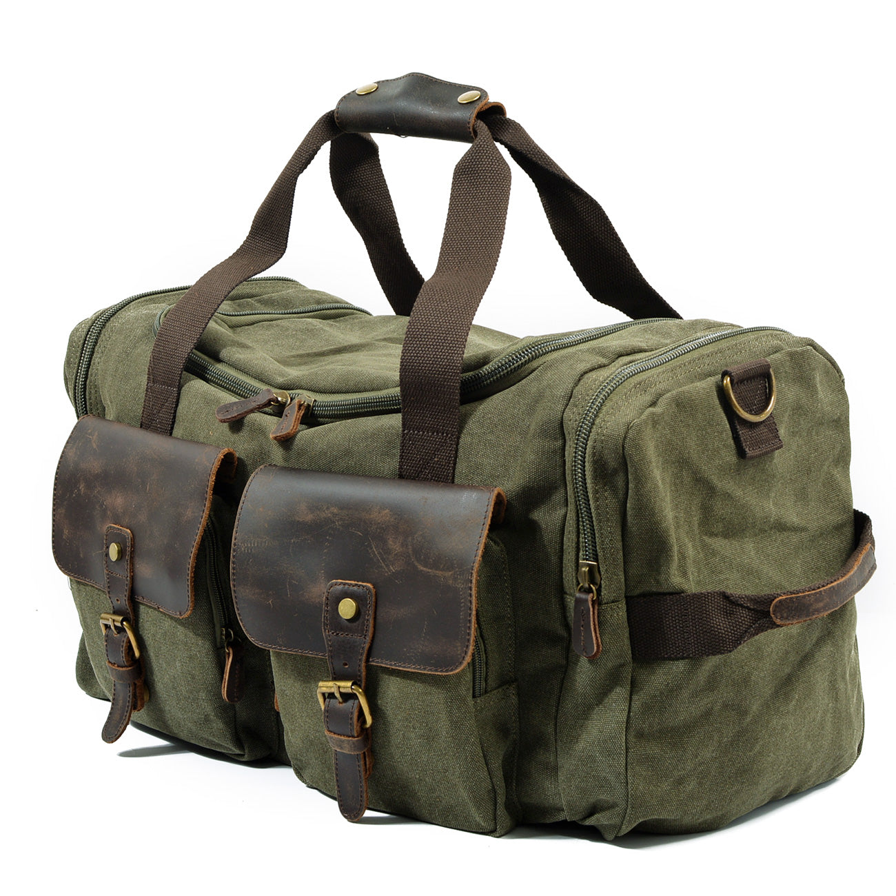 David - Herre duffelbag i kanvas i skinn