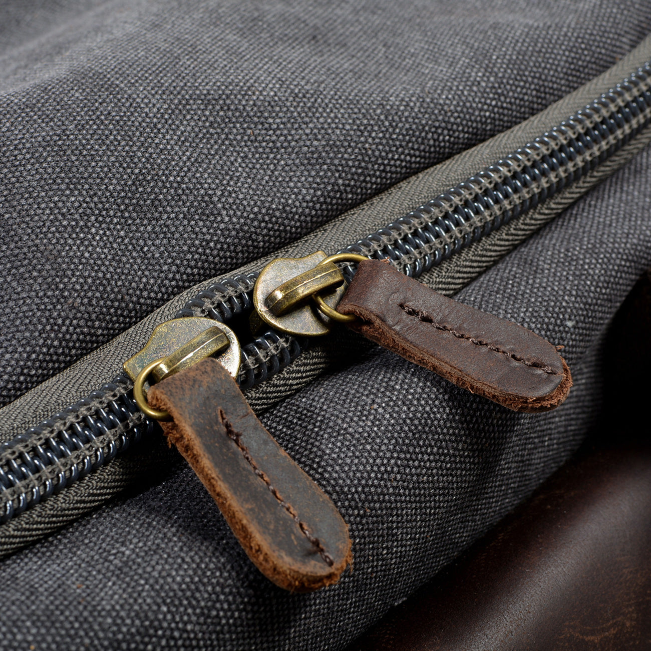 David - Herre duffelbag i kanvas i skinn