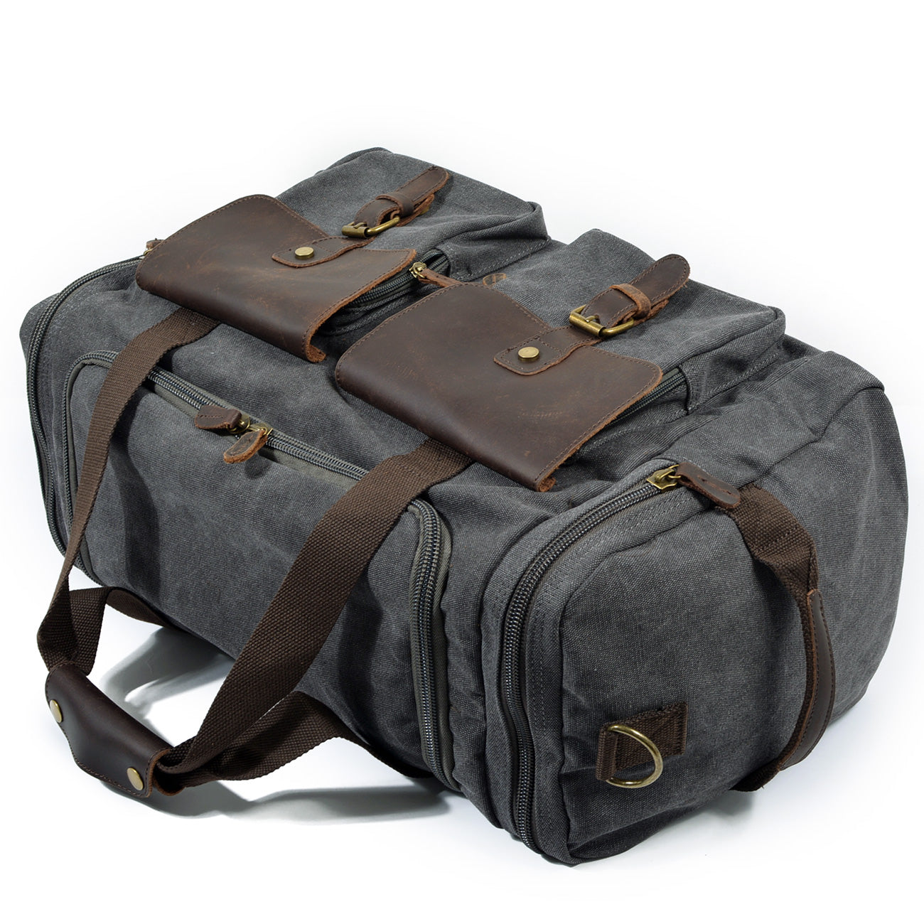 David - Herre duffelbag i kanvas i skinn